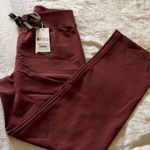 Figs Burgundy Scrub Pants